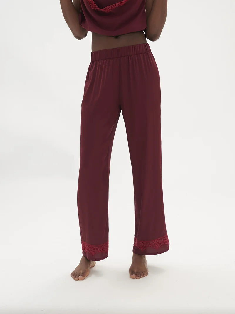 Simone Perele - Satin Secrets Silk Trouser Pant Spinel Red