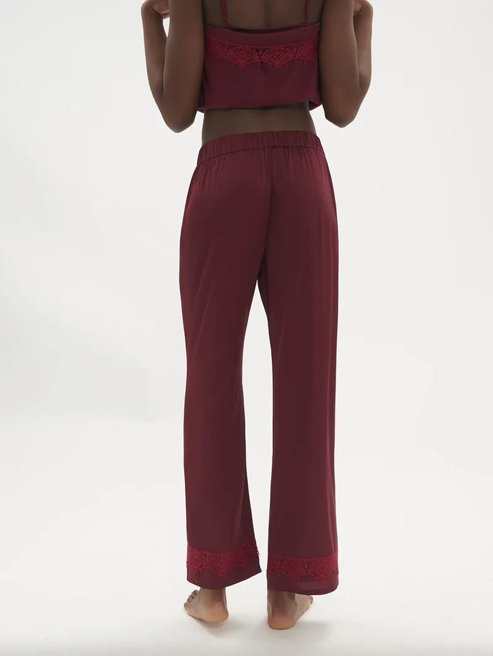 Simone Perele - Satin Secrets Silk Trouser Pant Spinel Red