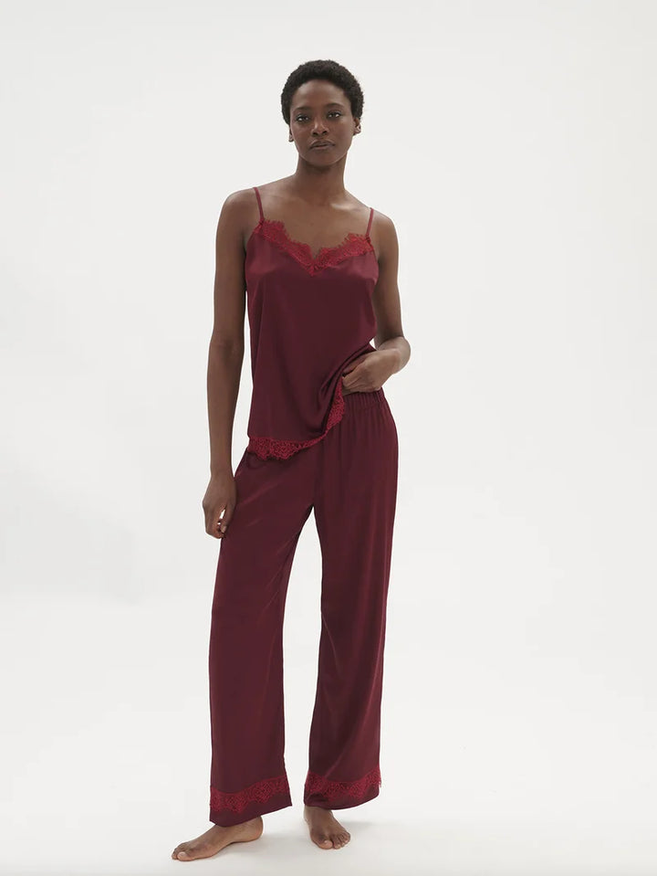 Simone Perele - Satin Secrets Silk Trouser Pant Spinel Red