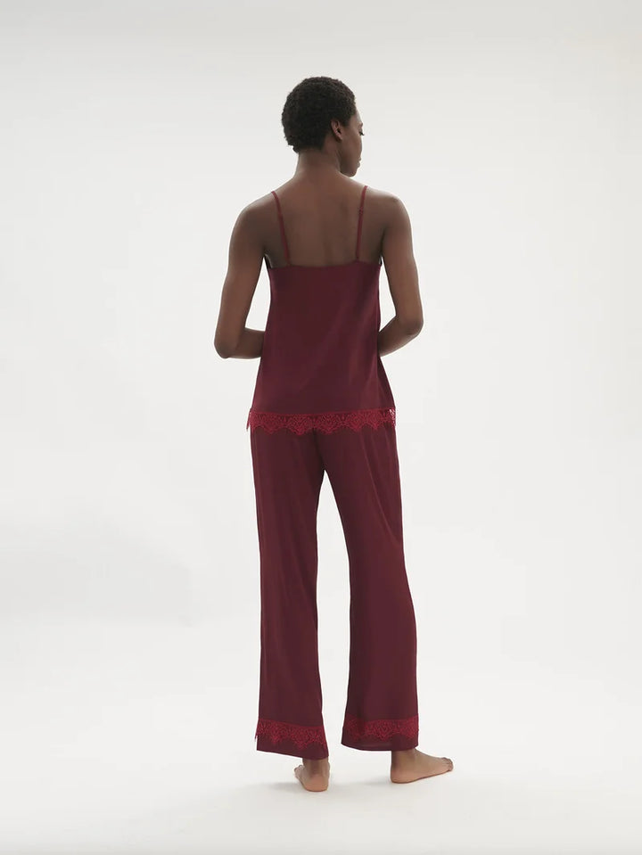 Simone Perele - Satin Secrets Silk Trouser Pant Spinel Red