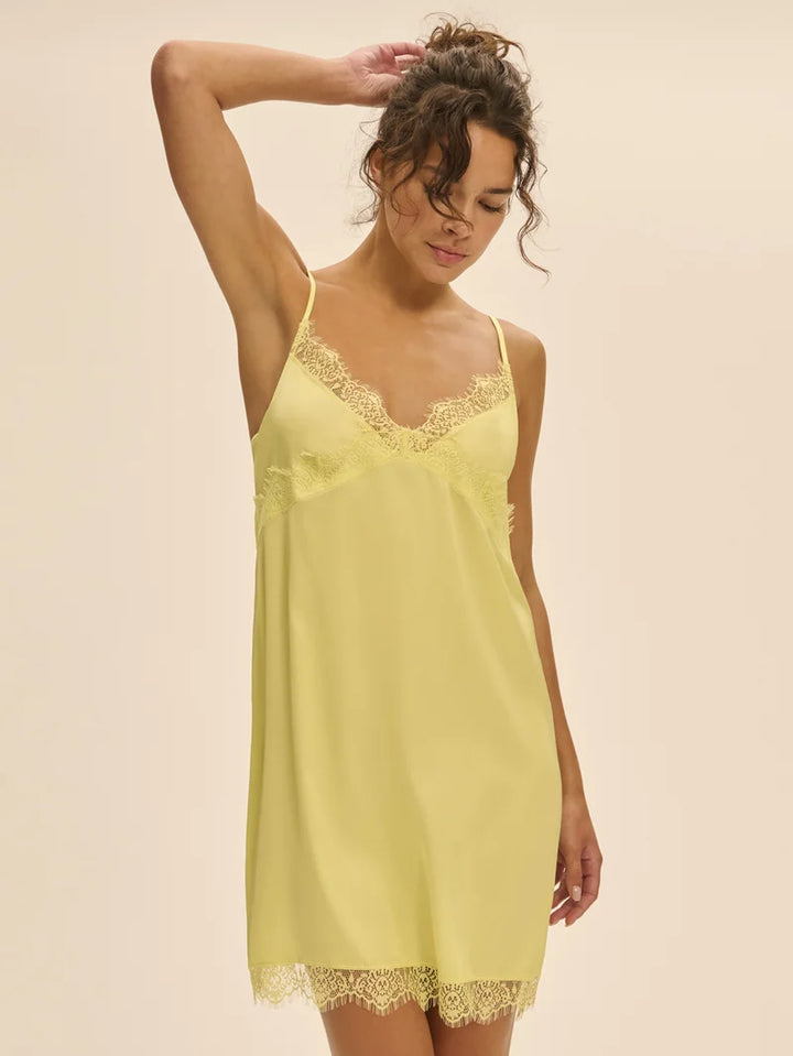 Simone Perele - Satin Secrets Short Nightdress Summer Yellow