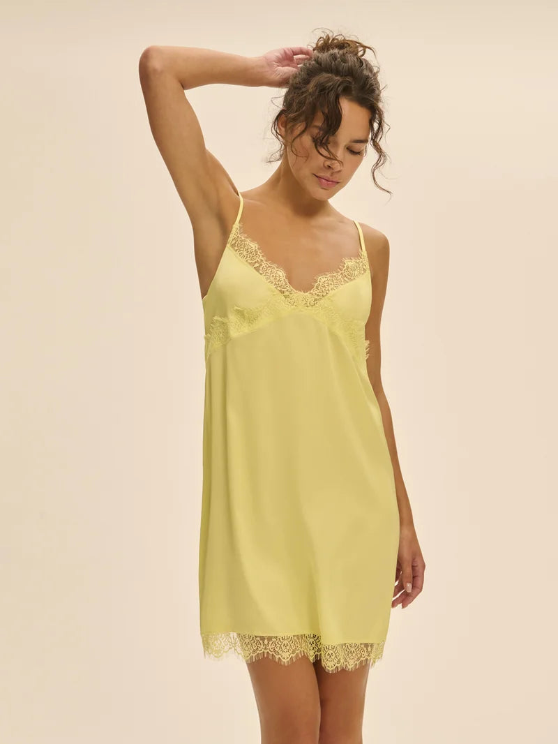 Simone Perele - Satin Secrets Short Nightdress Summer Yellow