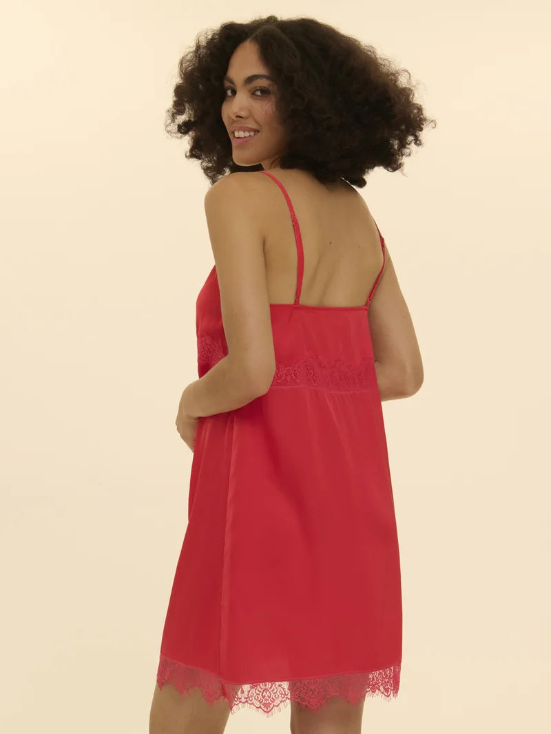 Simone Perele - Satin Secrets Short Nightdress Flamingo