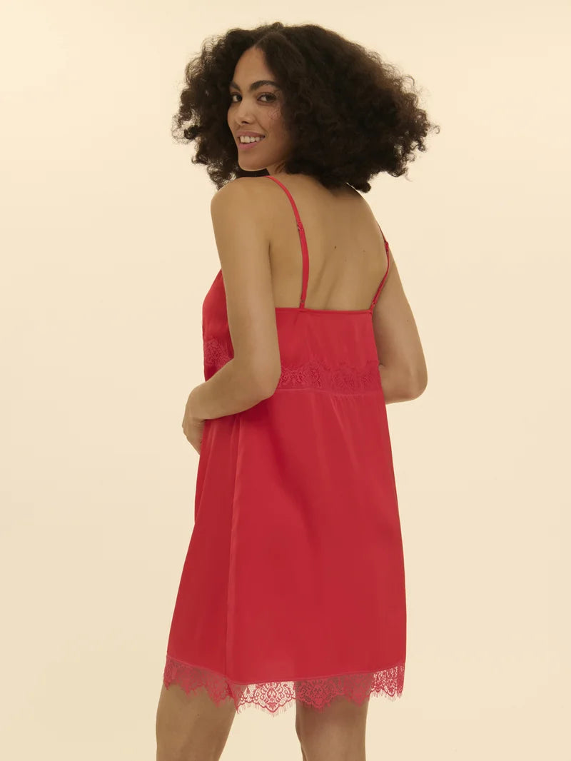Simone Perele - Satin Secrets Short Nightdress Flamingo