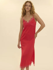 Simone Perele - Satin Secrets Long Nightdress Flamingo