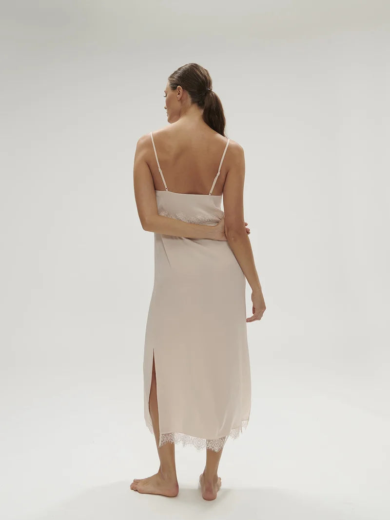 Simone Perele - Satin Secrets Long Nightdress Sakura Pink
