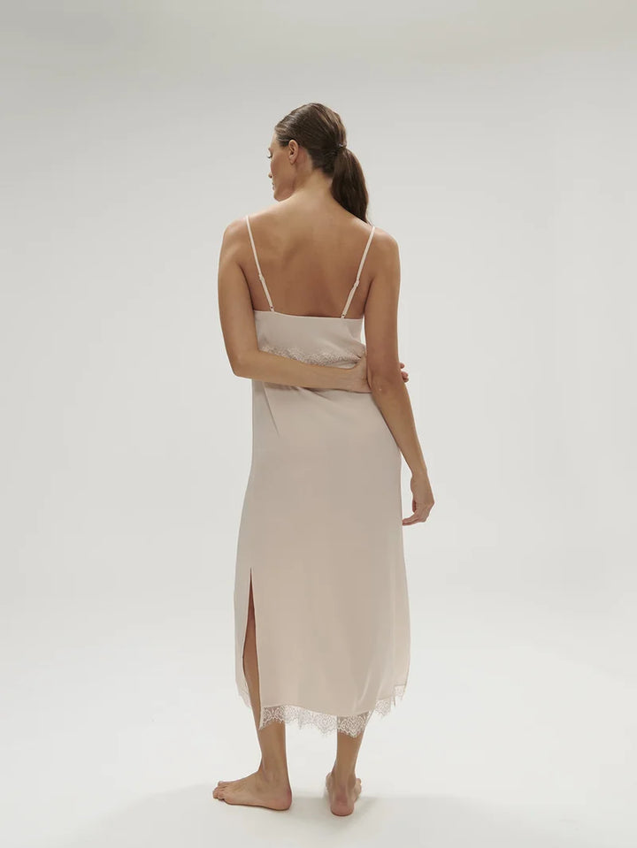 Simone Perele - Satin Secrets Long Nightdress Sakura Pink