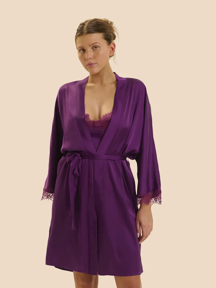 Simone Perele - Satin Secrets Kimono Blackberry