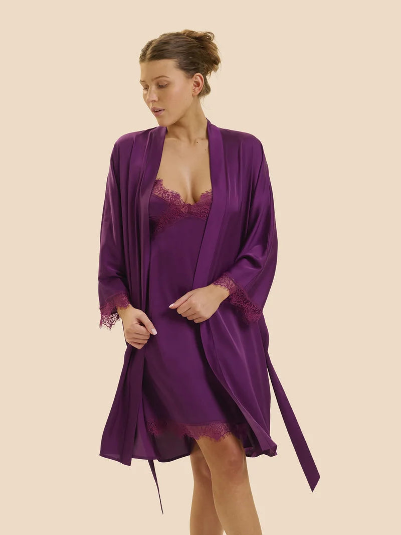 Simone Perele - Satin Secrets Kimono Blackberry