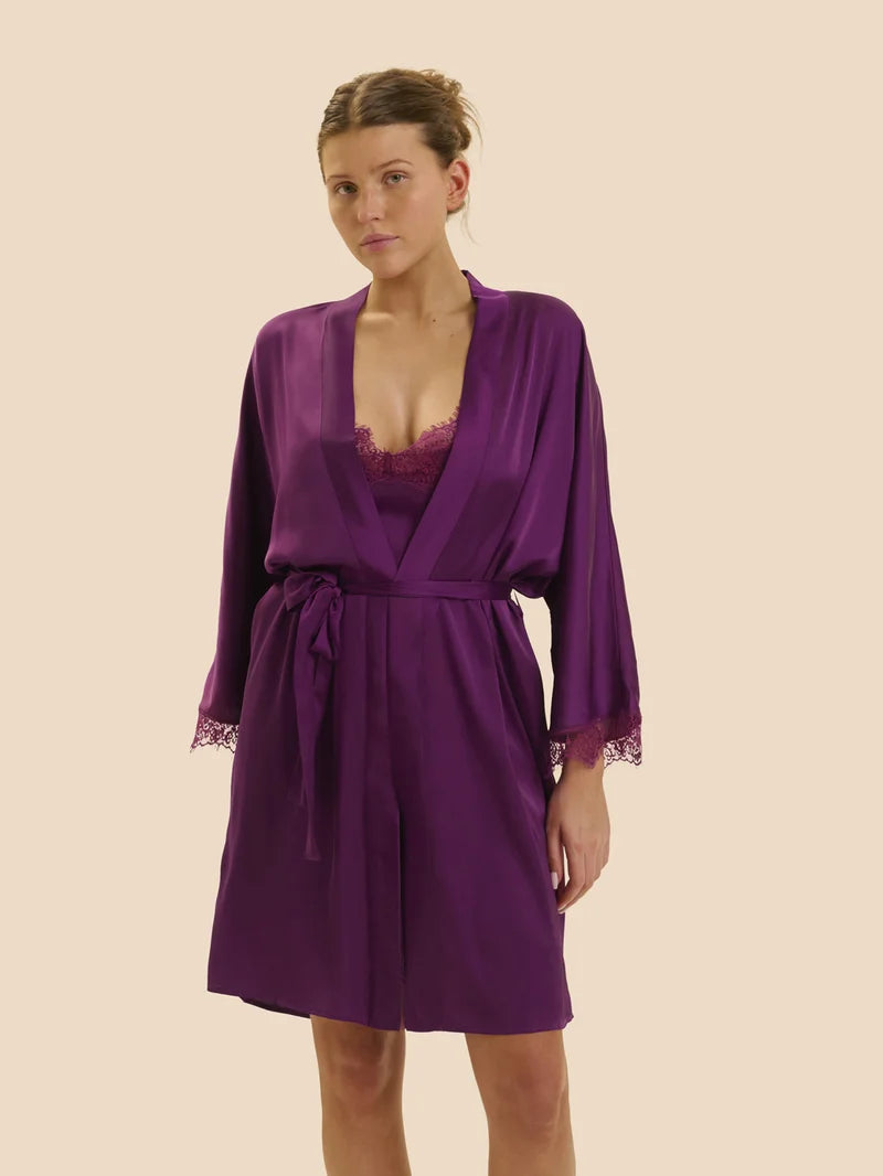 Simone Perele - Satin Secrets Kimono Blackberry