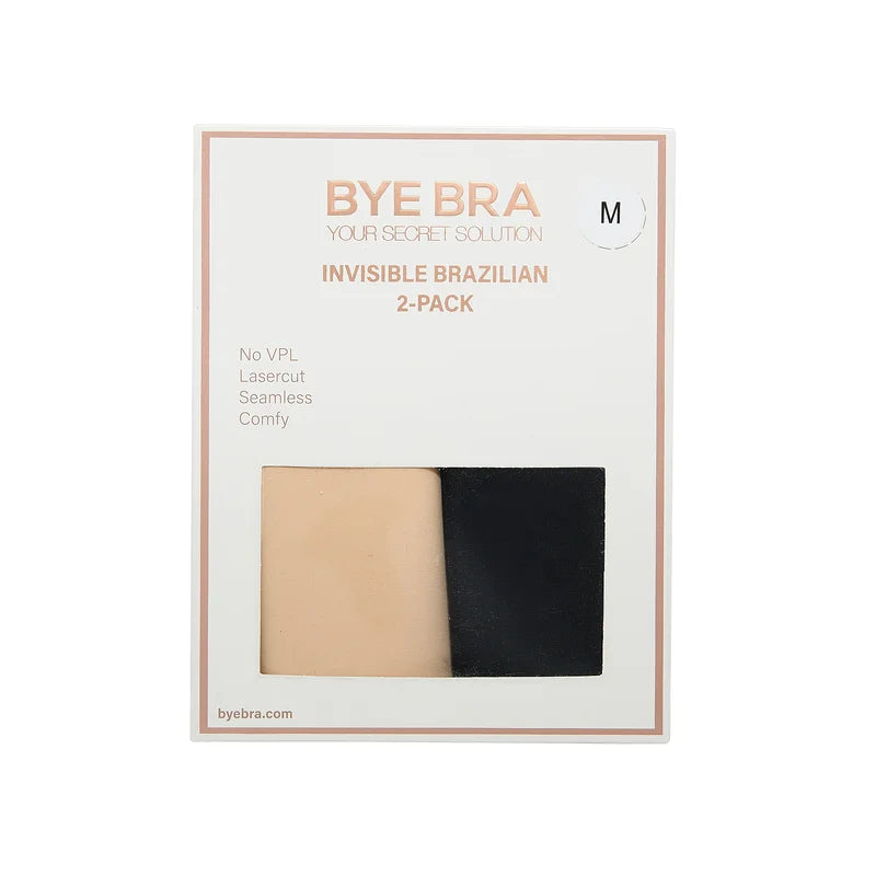ByeBra - Bum Lifts & Underwear 2- Pack Invisible Brazilian Beige & Black