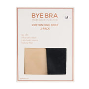 ByeBra - Bum Lifts & Underwear 2-Pack Cotton High Brief Beige & Black