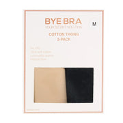 ByeBra - Bum Lifts & Underwear 2-Pack Cotton Thong Beige & Black