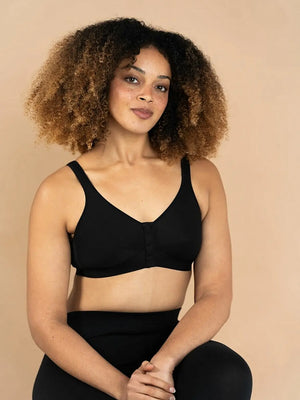 Royce - Comfi Bra Front Fastening Cotton Bra Black