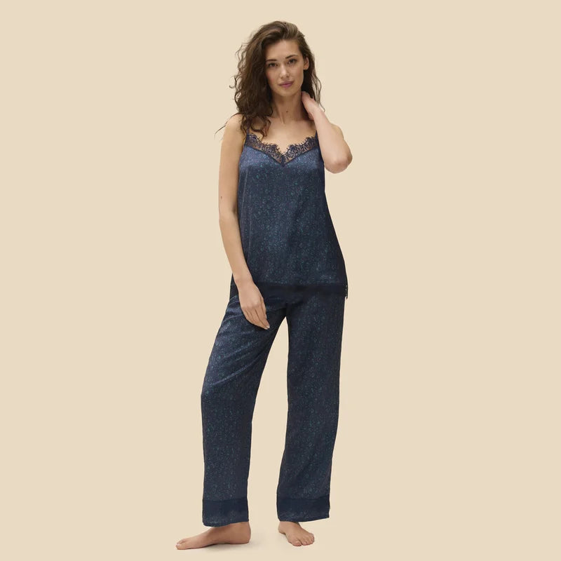 Simone Perele - Satin Secrets Silk Trouser Pant Feline Blue