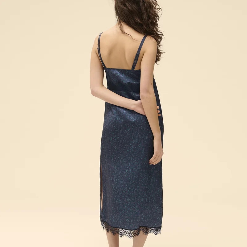 Simone Perele - Satin Secrets Long Nightdress Feline Blue