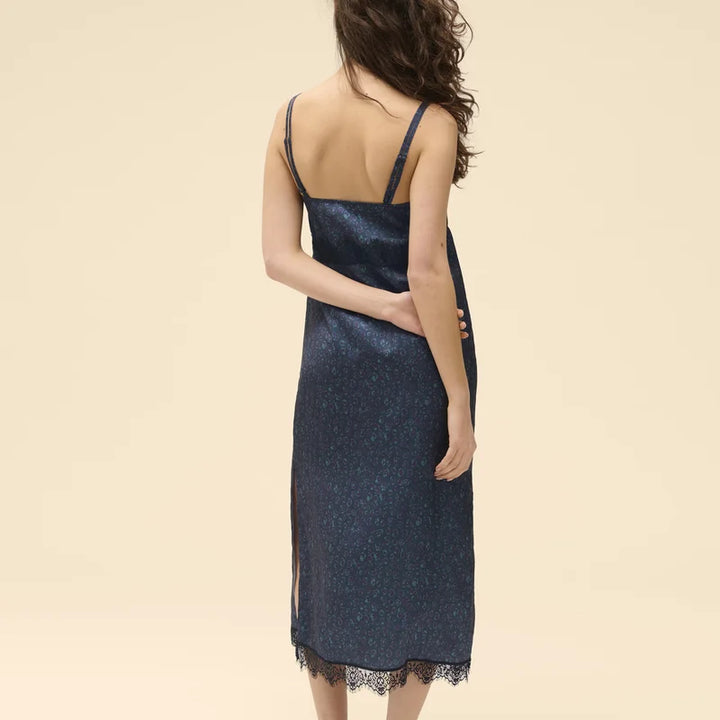 Simone Perele - Satin Secrets Long Nightdress Feline Blue