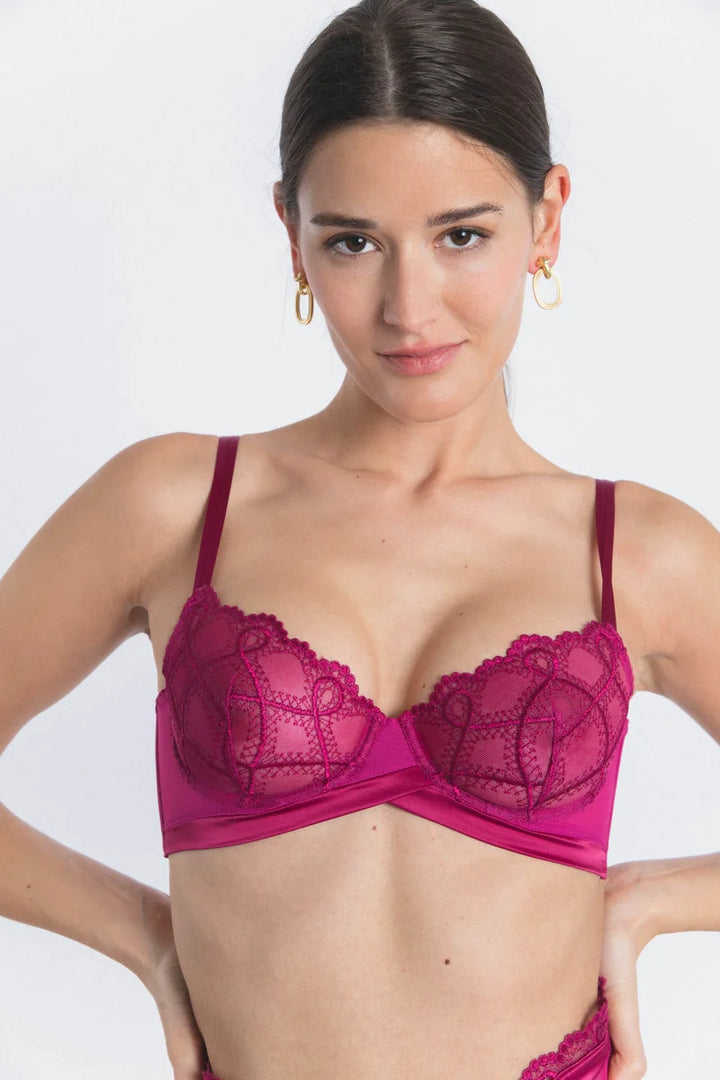 Lejaby - Bold Non-Padded Demi-Cup Bra Berry