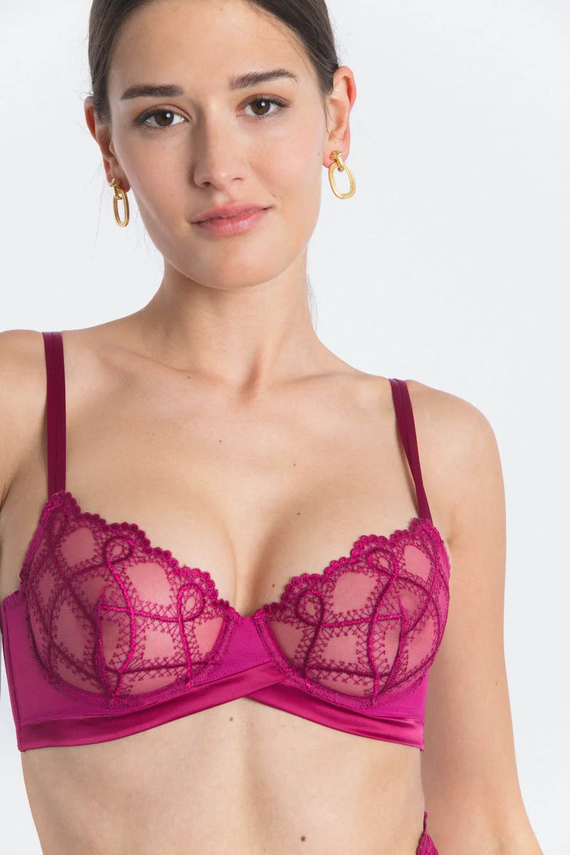 Lejaby - Bold Non-Padded Demi-Cup Bra Berry