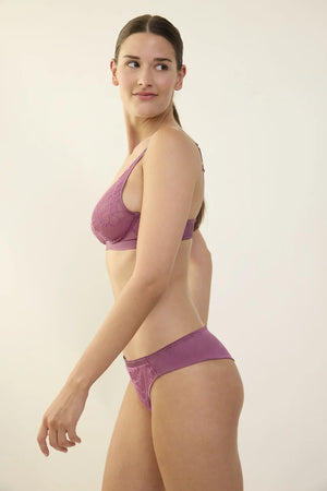 Lejaby - Silk N Lace Underwire Triangle Bra Rubis Rose