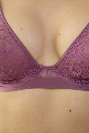 Lejaby - Silk N Lace Underwire Triangle Bra Rubis Rose