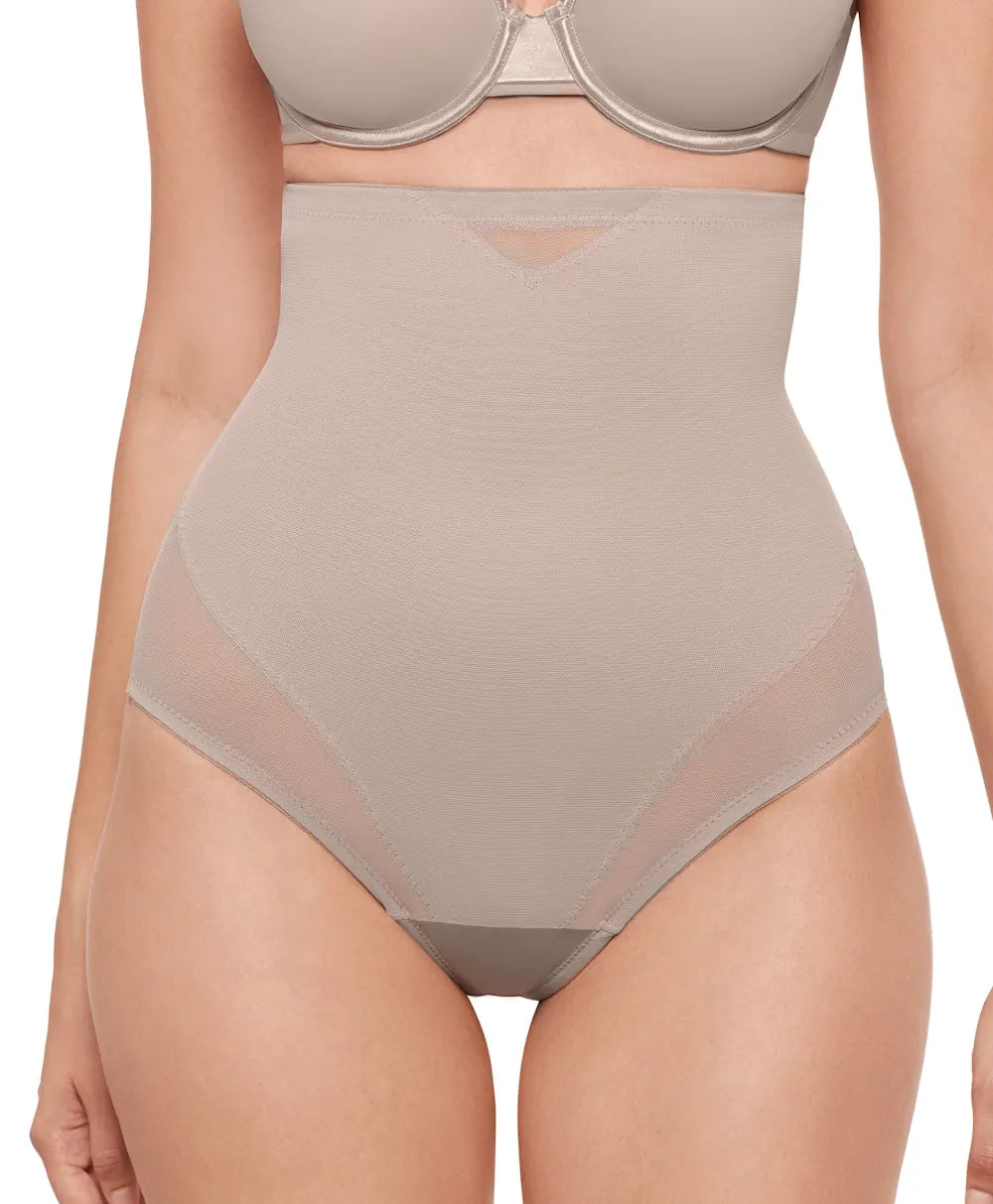 Miraclesuit Shapewear - Sexy Sheer Hi-Waist Thong Stucco