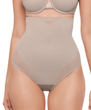 Miraclesuit Shapewear - Sexy Sheer Hi-Waist Thong Stucco