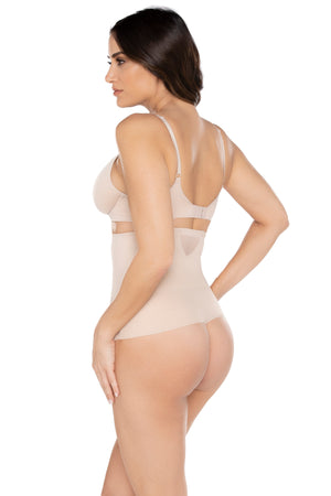 Miraclesuit Shapewear - Sexy Sheer Hi Waist Thong Warm Beige