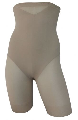 Miraclesuit Shapewear - Sexy Sheer Hi Waist Thigh Slimmer Warm Beige Shapewear Long Leg Miraclesuit Shapewear 