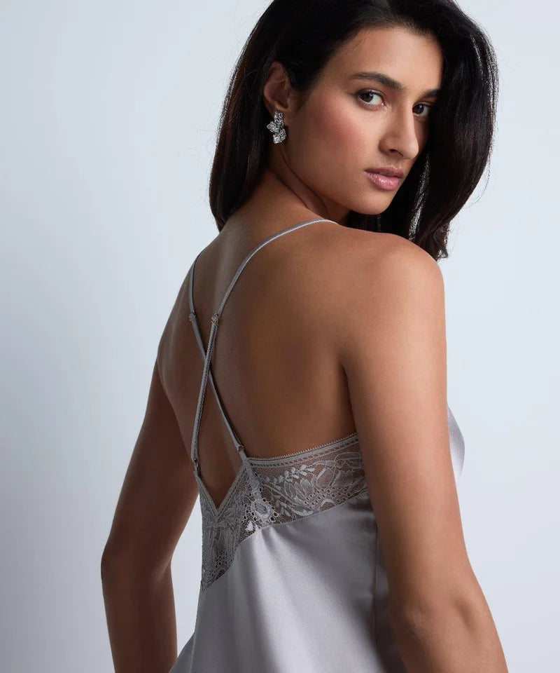 Aubade - Midnight Whisper Long Nightdress Cosmos Silver