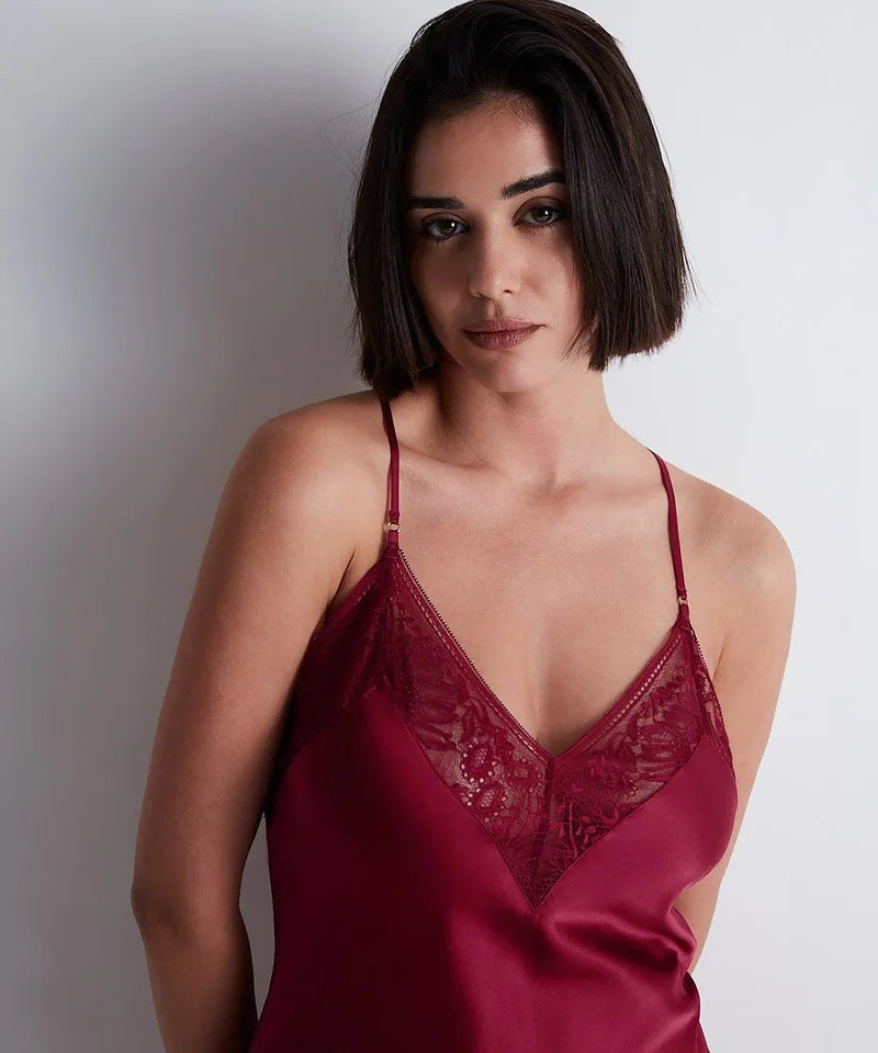 Aubade - Midnight Whisper Long Nightdress Crimson Red