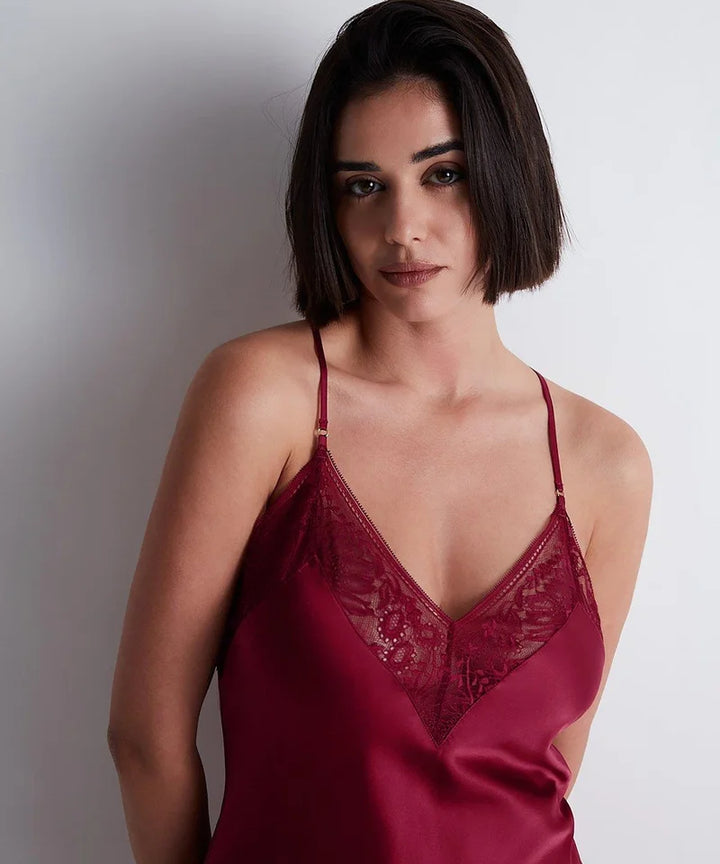 Aubade - Midnight Whisper Long Nightdress Crimson Red