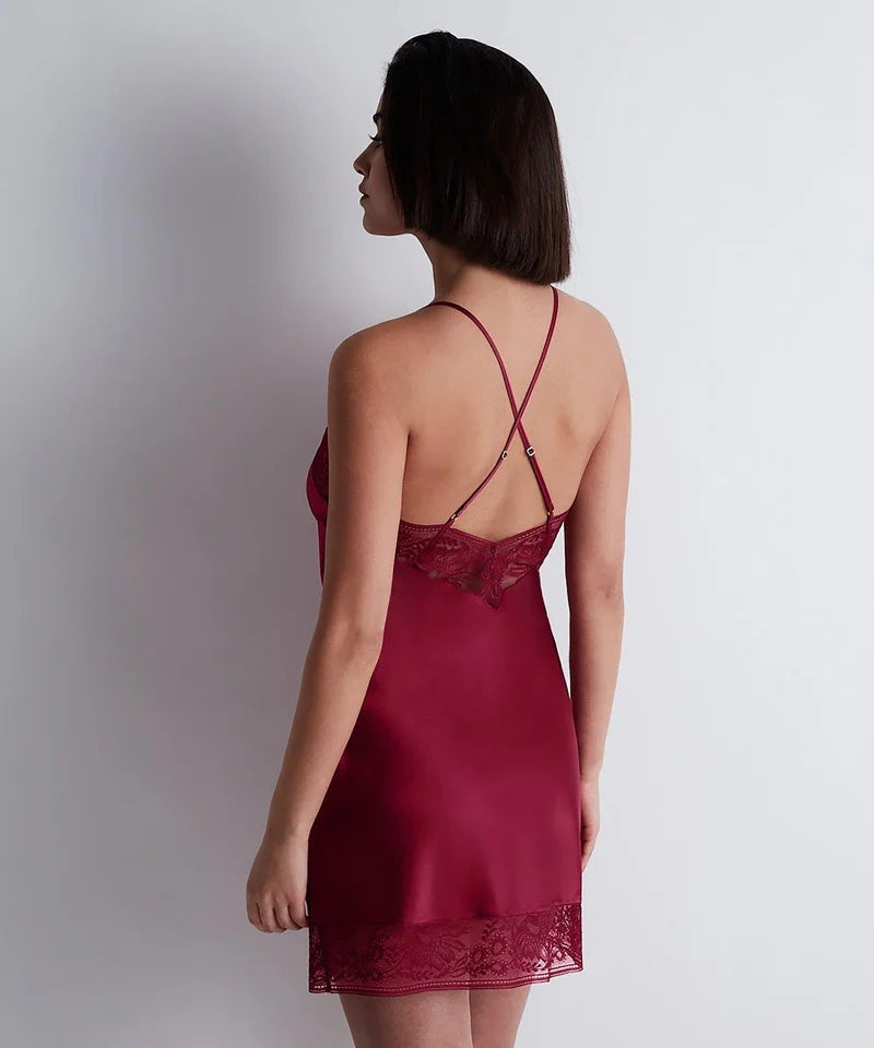 Aubade - Midnight Whisper Long Nightdress Crimson Red
