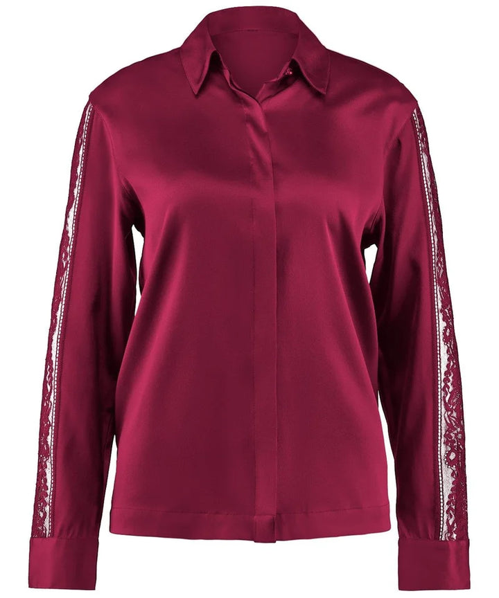 Aubade - Midnight Whisper Blouse Crimson Red