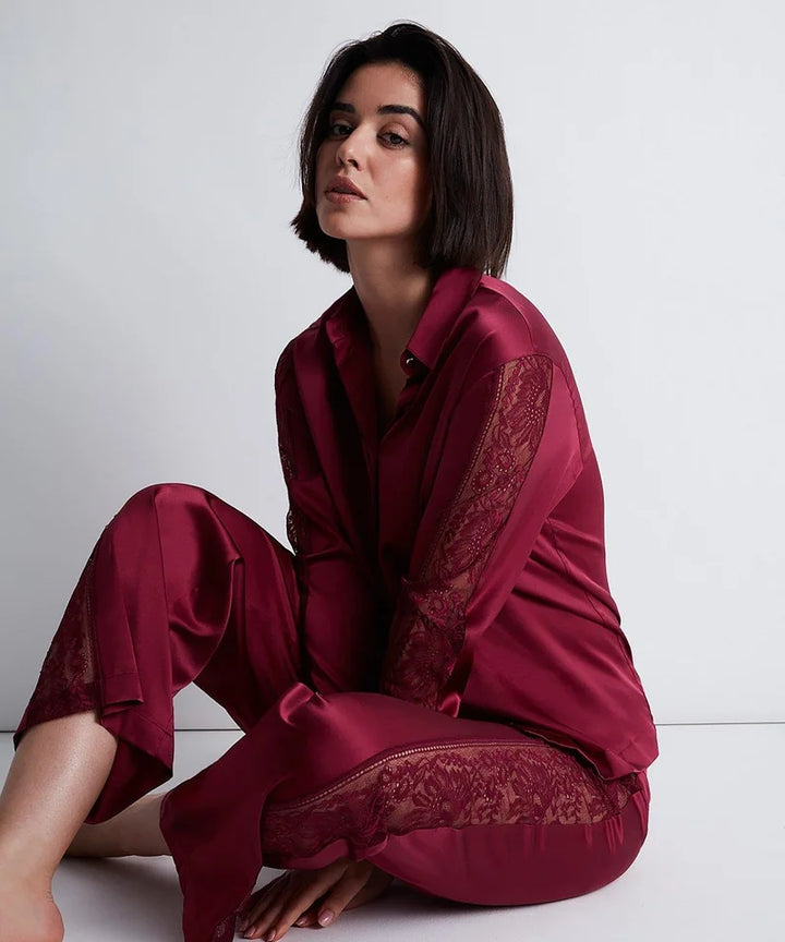 Aubade - Midnight Whisper Blouse Crimson Red