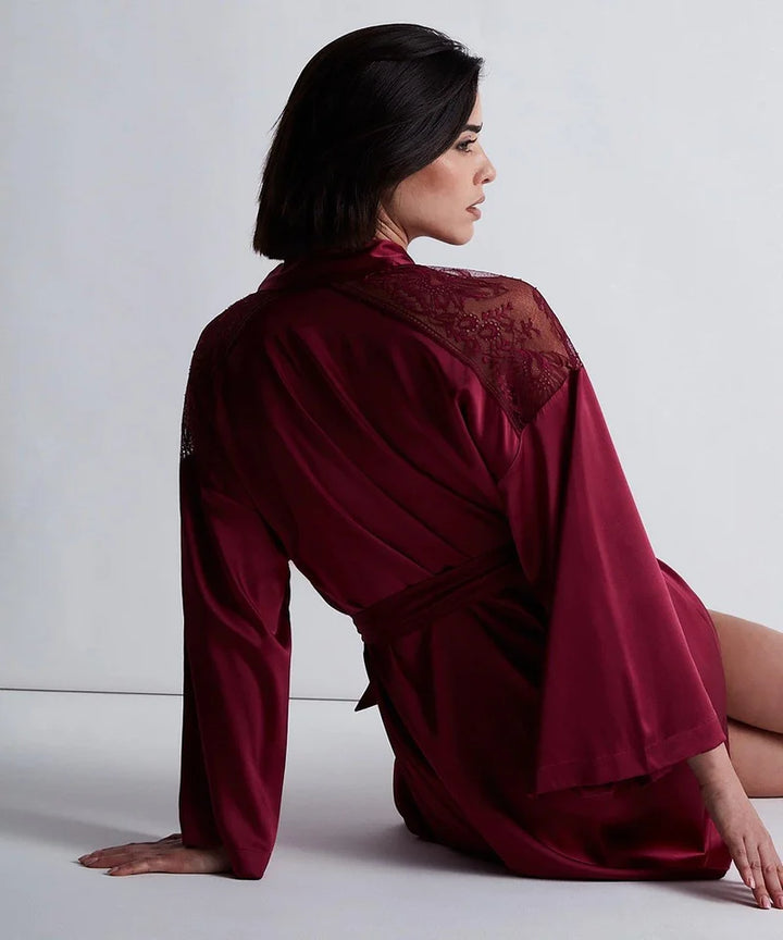 Aubade - Midnight Whisper Kimono Crimson Red