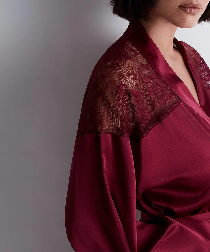 Aubade - Midnight Whisper Kimono Crimson Red