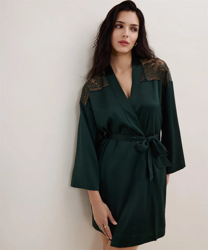 Aubade - Midnight Whisper Kimono Mysterious Green
