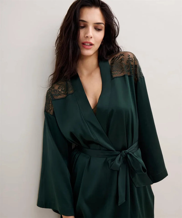 Aubade - Midnight Whisper Kimono Mysterious Green