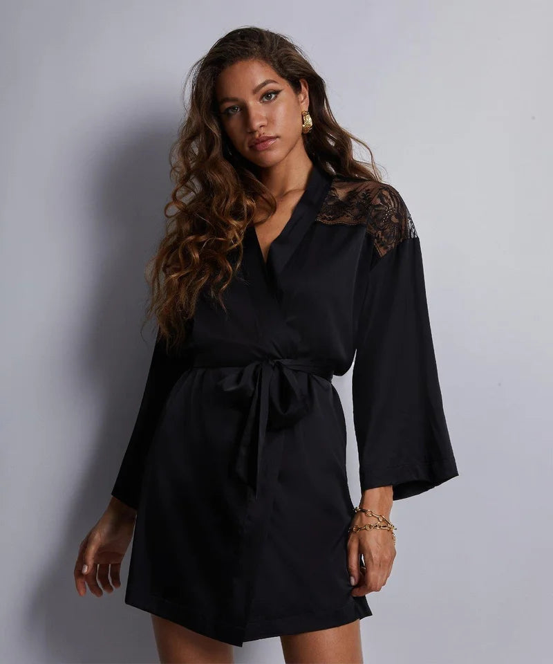 Aubade - Midnight Whisper Kimono Noir