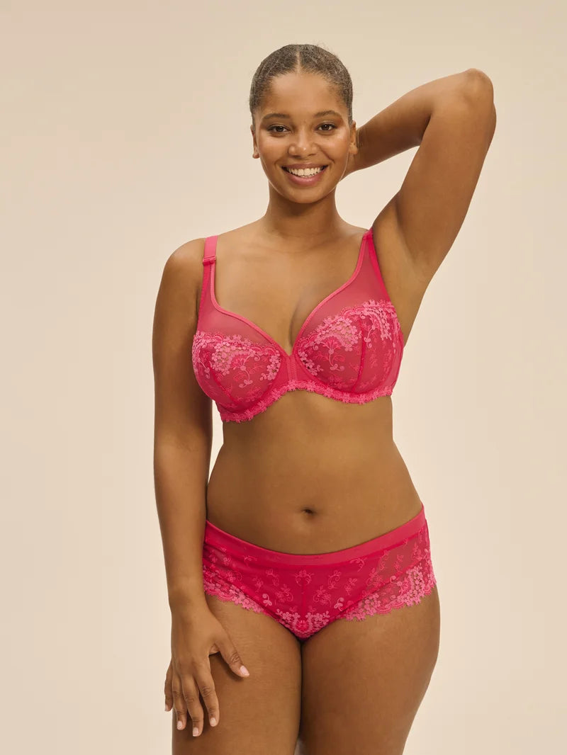 Simone Perele - Wish Sheer Plunge Bra Fabulous Pink