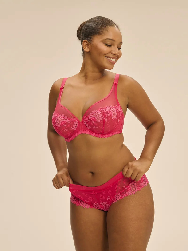 Simone Perele - Wish Sheer Plunge Bra Fabulous Pink