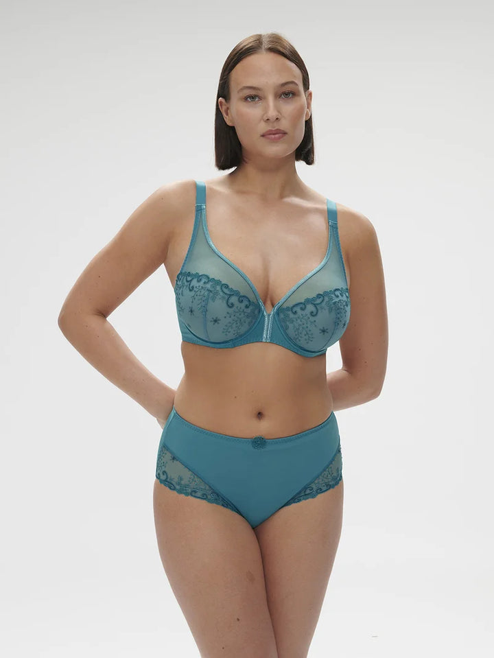 Simone Perele - Delice Sheer Plunge Bra Atoll Blue