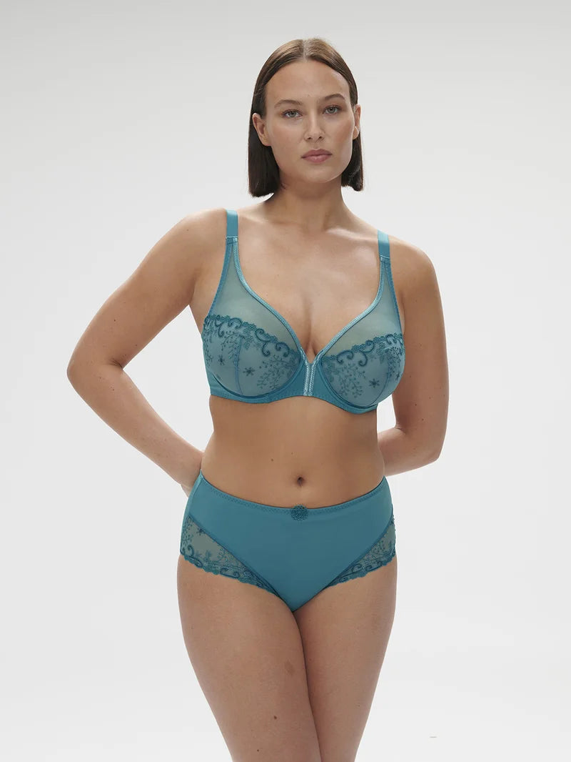 Simone Perele - Delice Sheer Plunge Bra Atoll Blue