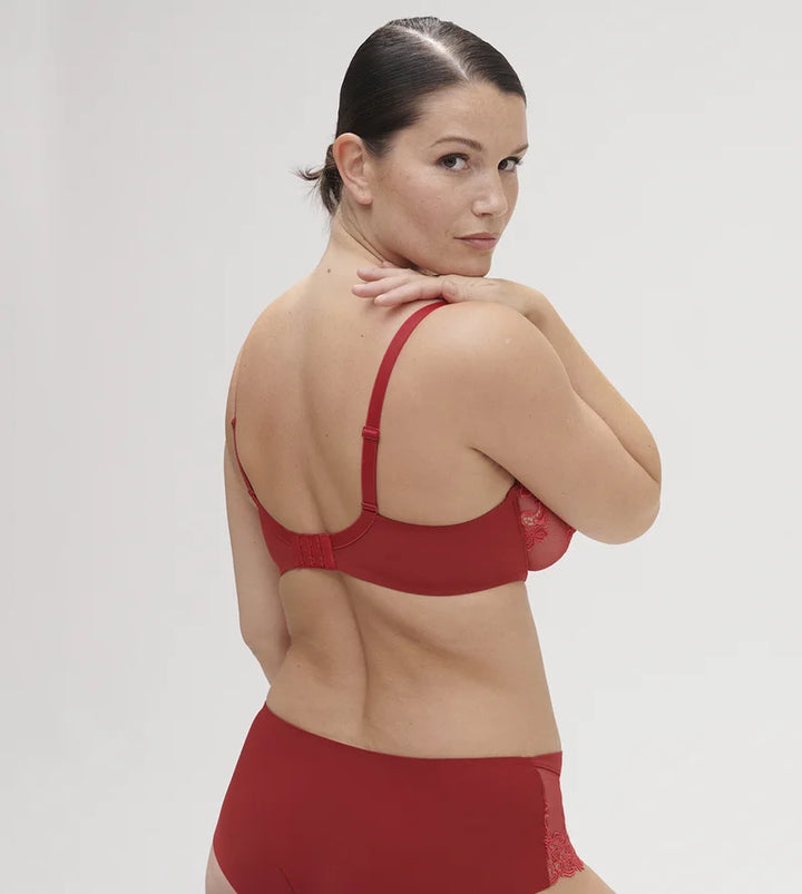 Simone Perele - Saga Sheer Plunge Bra Lipstick