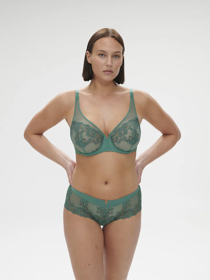 Simone Perele - Saga Sheer Plunge Bra Garden Green