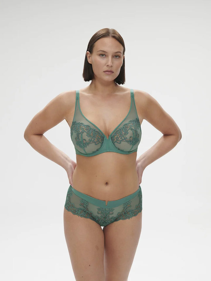 Simone Perele - Saga Sheer Plunge Bra Garden Green