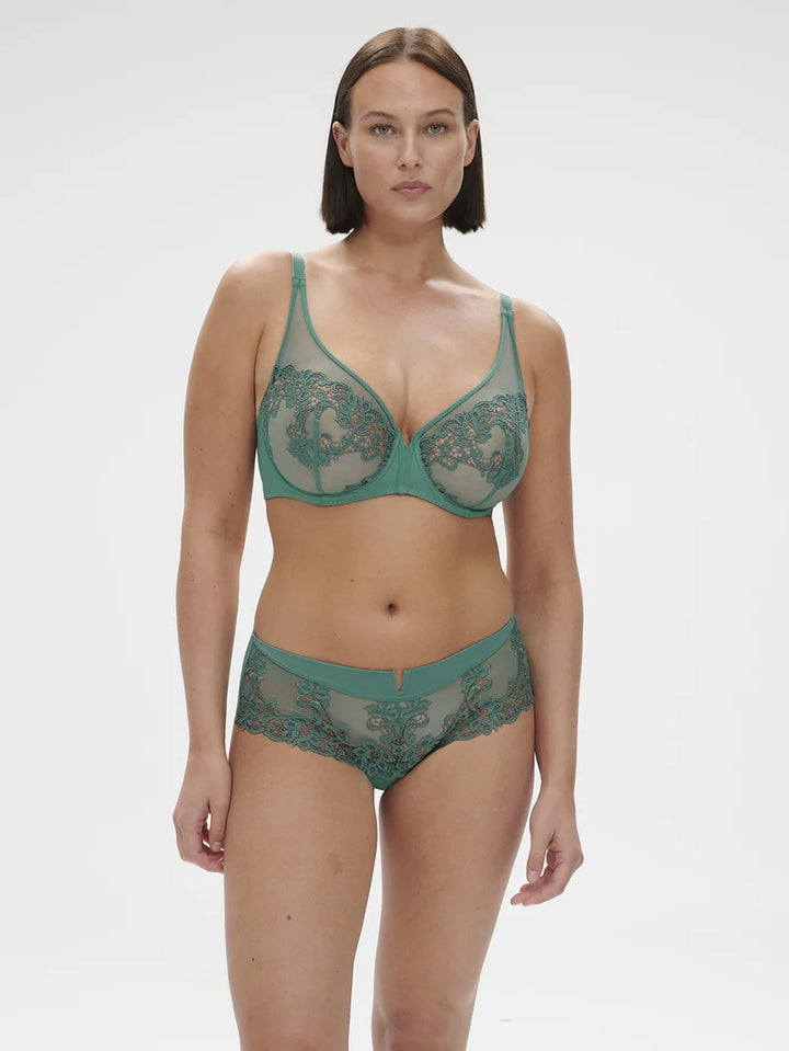 Simone Perele - Saga Sheer Plunge Bra Garden Green