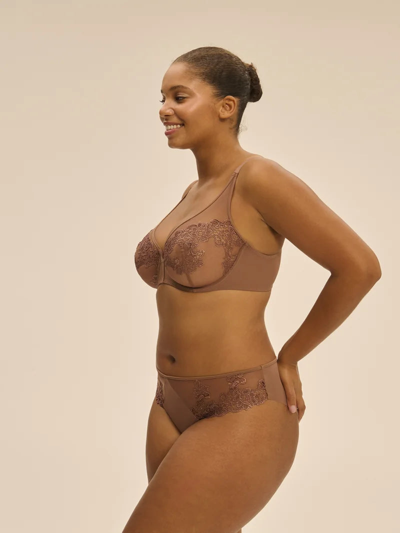 Simone Perele - Saga Sheer Plunge Bra Tender Brown