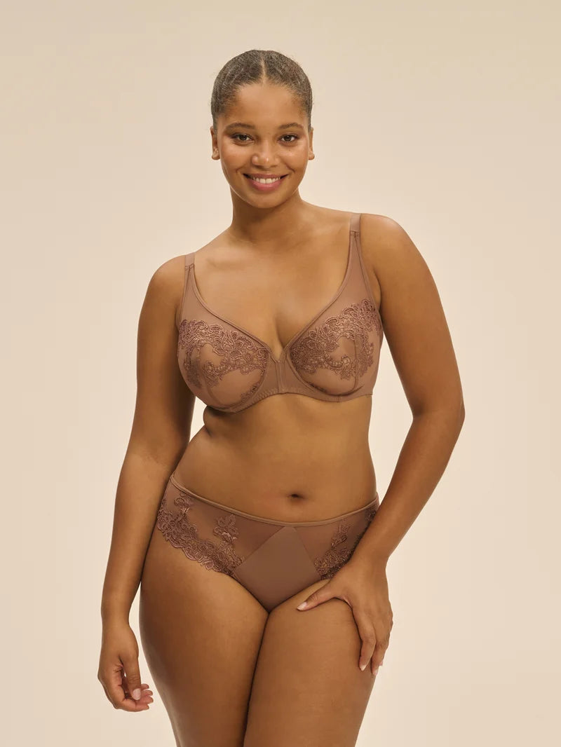 Simone Perele - Saga Sheer Plunge Bra Tender Brown